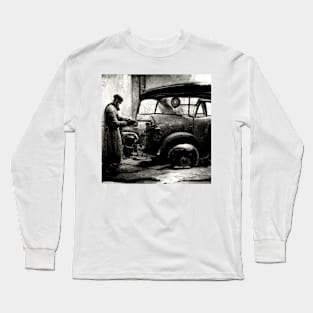 1930 mechanic working on his car - few minor repairs. Long Sleeve T-Shirt